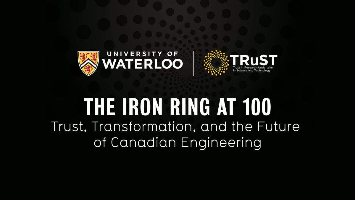 WaterlooENG's tweet image. 💡 Interested in responsible innovation, ethics, and public trust? Join #WaterlooEngineering and TVO to celebrate 100 years of the Iron Ring with a conversation on the future of engineering in Canada. 

🔗 Registration: uwaterloo.ca/engineering/ev…