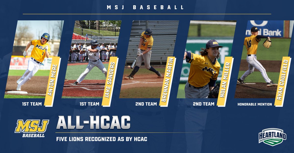 Mount St. Joseph University Athletics (@msj_lions) on Twitter photo Baseball lands five on All <a href="/HCACDIII/">Heartland Collegiate Athletic Conference</a> list!
FULL STORY: tinyurl.com/496ebudd Baseball lands five on All <a href="/HCACDIII/">Heartland Collegiate Athletic Conference</a> list!
FULL STORY: tinyurl.com/496ebudd