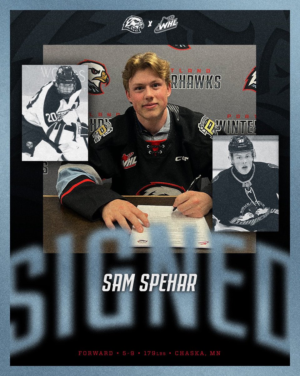 Next stop, Portland📍

Sam Spehar signed his WHL Scholarship &amp; Development Agreement. Welcome to the Winterhawks Family! 

MORE » pdxhwk.us/SpeharSigned