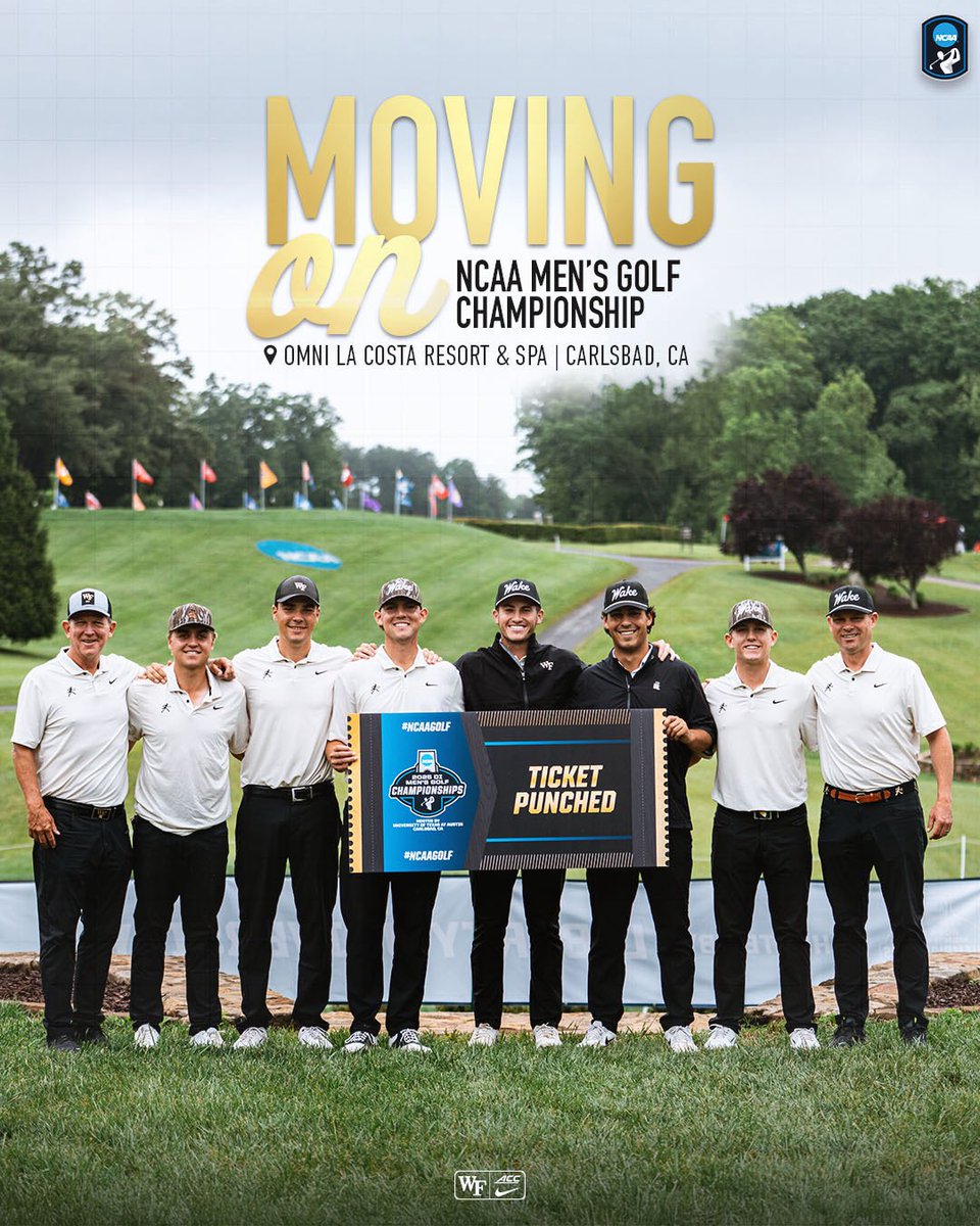 𝐓𝐈𝐂𝐊𝐄𝐓 𝐏𝐔𝐍𝐂𝐇𝐄𝐃🤝

The Deacs are headed back to California for the NCAA Men’s Golf Championship👏