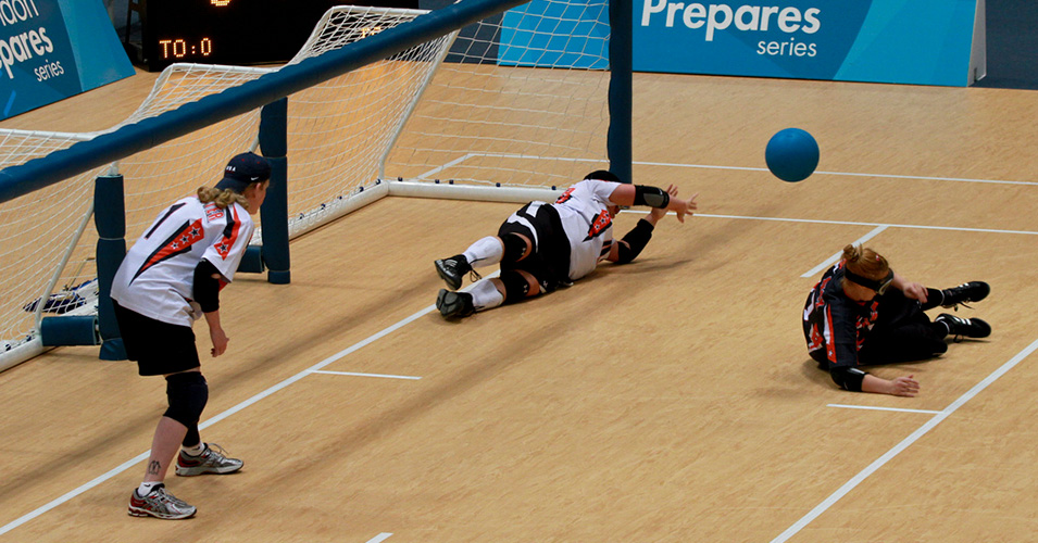 Intro to Adaptive Sports - Goalball is a fast-paced sport played mostly by athletes who are blind or visually impaired. From opposite ends of the court, each team hurls the ball across the court. Players listen for the ball to block it.  parasportontario.ca/sports/goalball