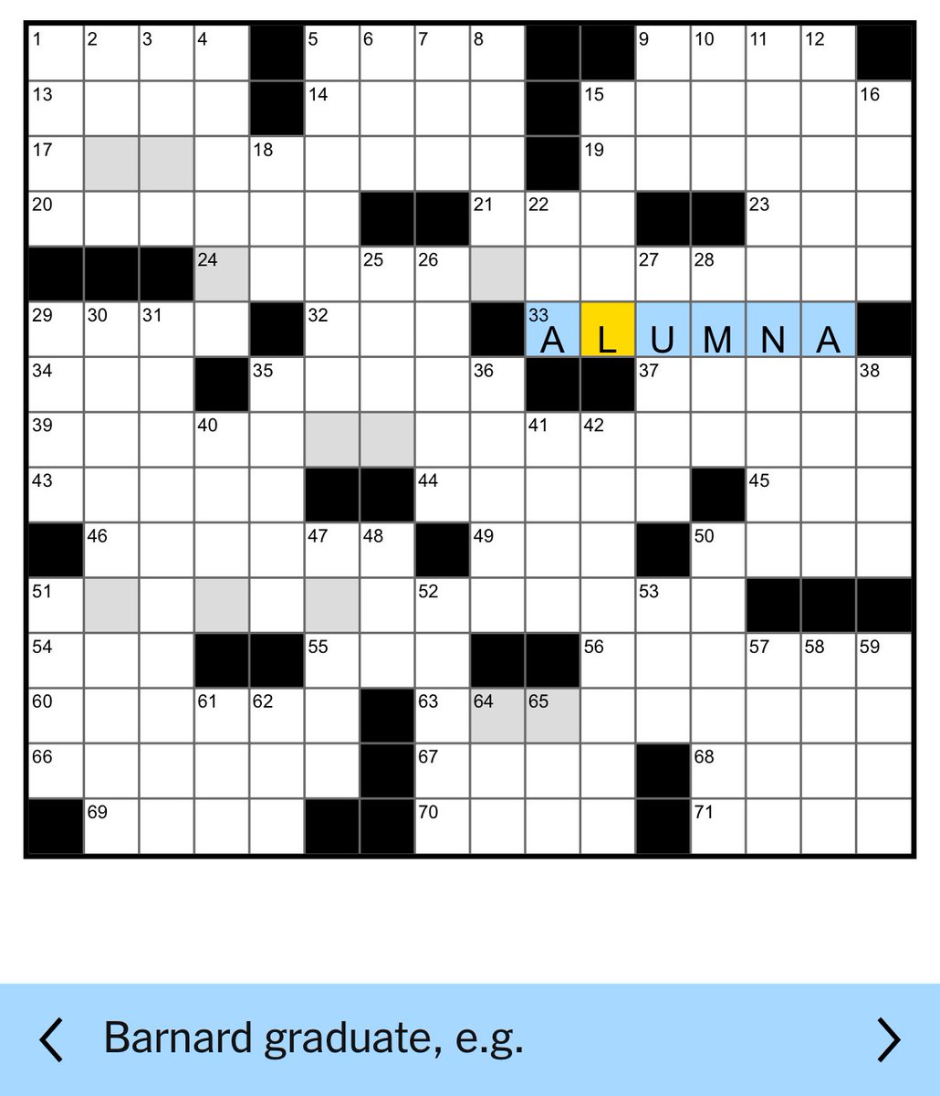 Barnard made it to the NYT Crossword! 🙌