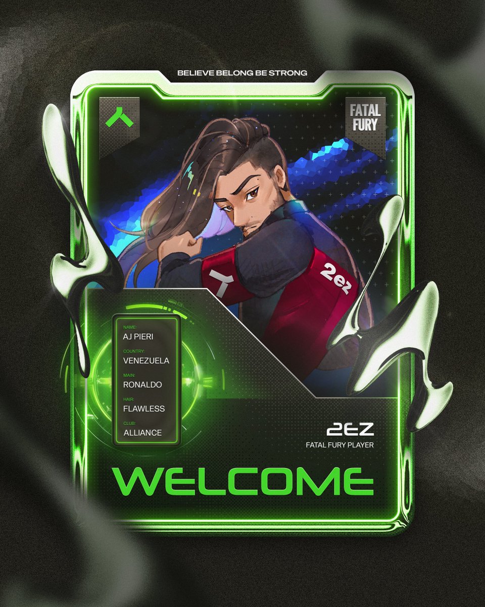🚨 منظمة<a href="/theAllianceGG/">Alliance</a> تُعلن انضمام المحترف الفنزويلي <a href="/2eZMK/">Alliance | 2eZ</a> إلى فريقها في Fatal Fury: City of the Wolves! 🥊🌍
اللاعب متعدد الخبرات ينضم تحت شعار "Believe. Belong. Be Strong" ليبدأ فصلًا جديدًا من التحديات والتألق في بطولات القتال القادمة.

#LongLiveAlliance #2eZ #FatalFury #FGC