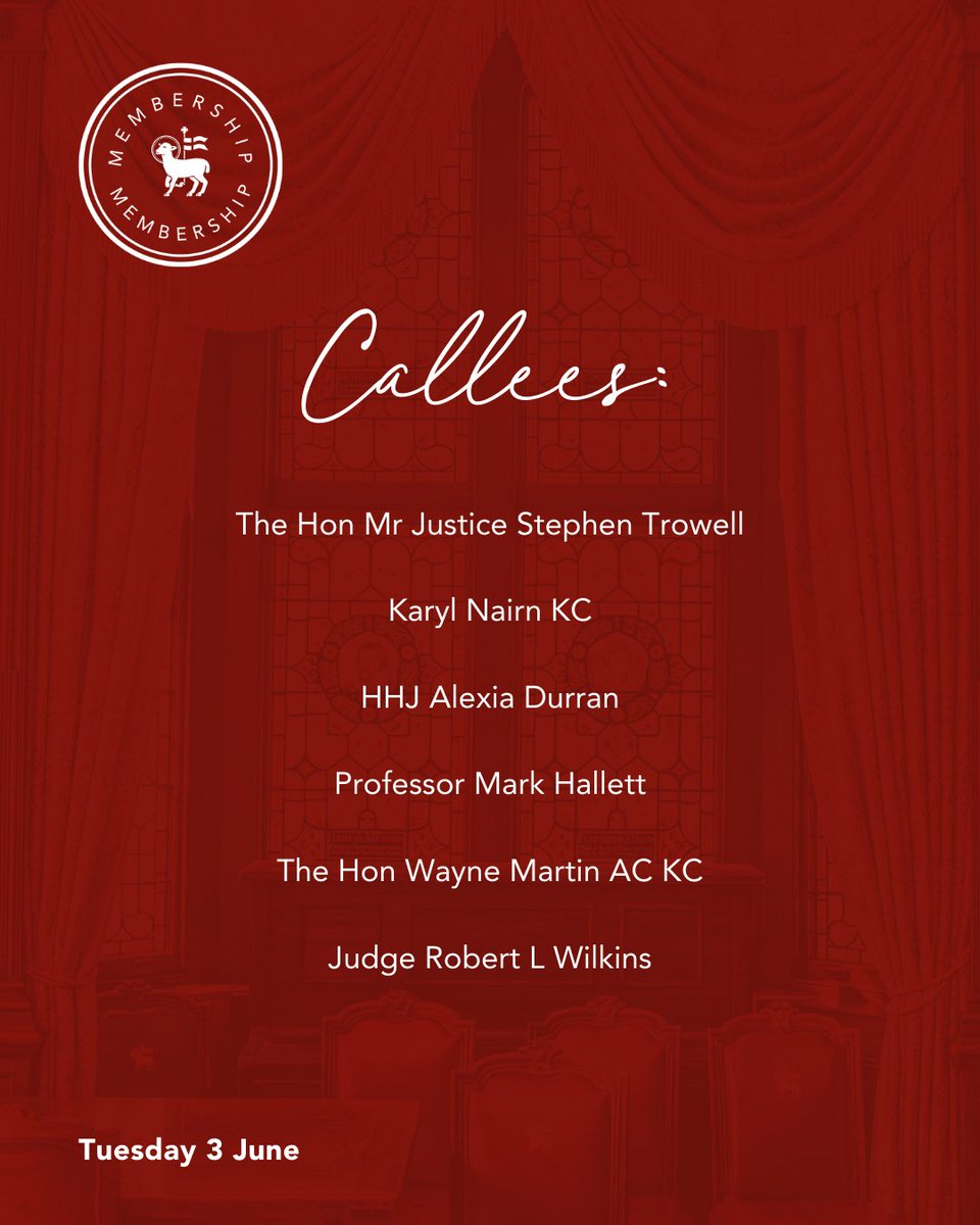 The forthcoming Bench Call will see a number of elected professionals from a wide range of practice areas and jurisdictions take their seat at the High Table. Be a part of this wonderful occasion - guests are most welcome, book today: loom.ly/mLxgDnA