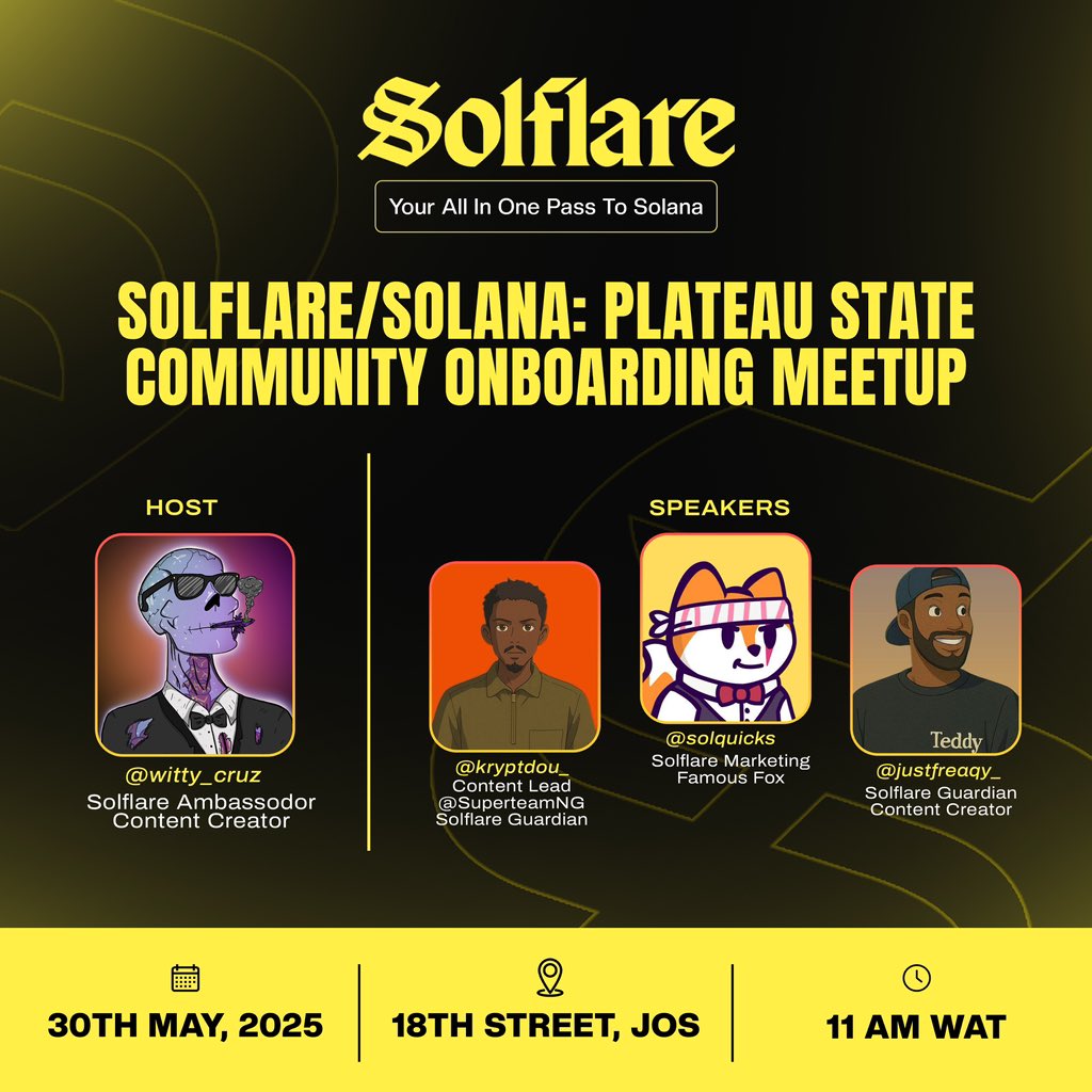 witty_cruz's tweet image. Onboarding alone isn’t enough.
What truly matters is onboarding the right way… with proper education and real understanding.

That’s the path @solflare has chosen: helping people get started with Solana the right way.

On May 30th, we’ll be crowning more kings by giving them the…