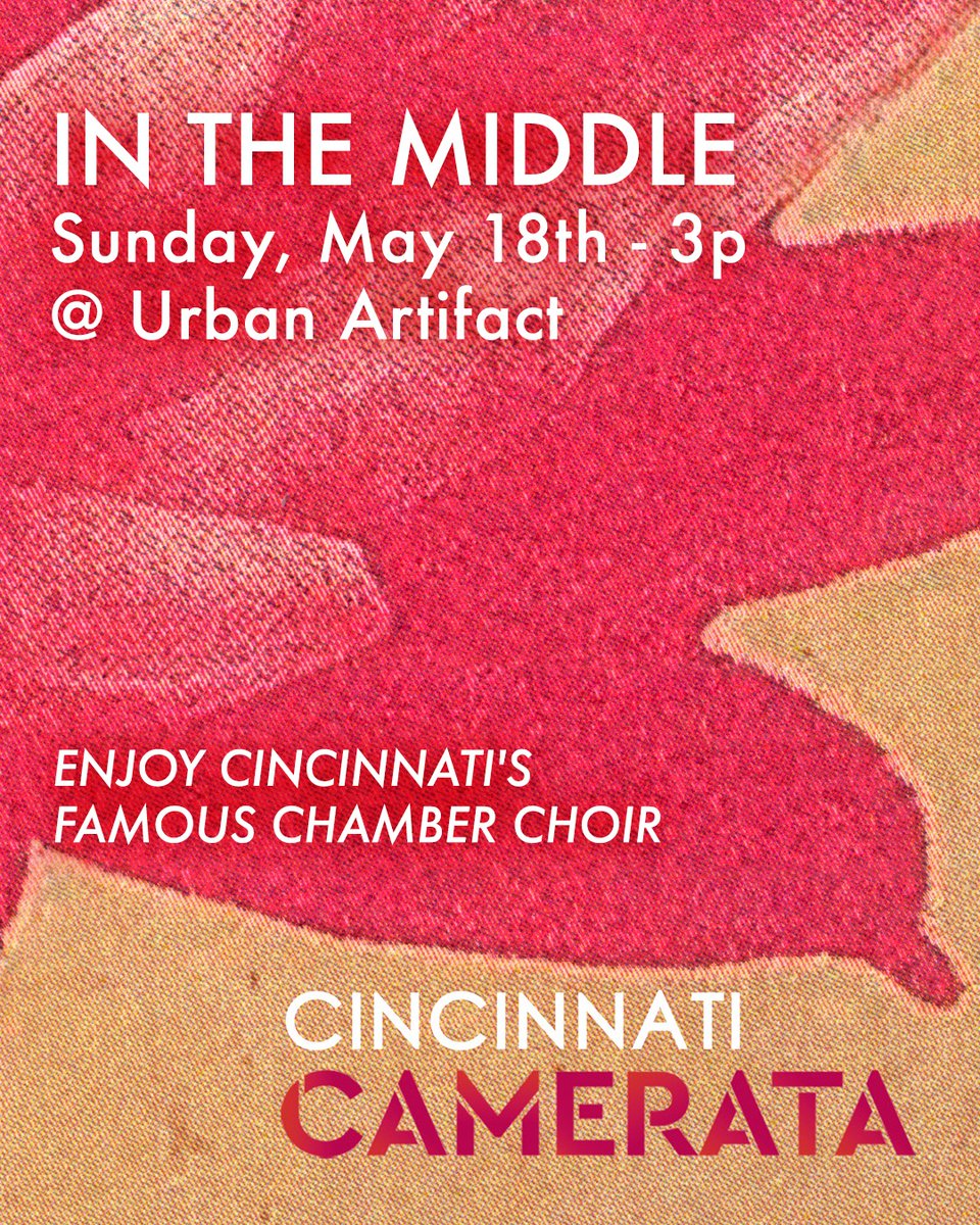 This Sunday, enjoy Cincinnati's famous chamber choir!

No tickets required, but a suggested donation of $20 supports Cincinnati Camerata. Donations may be made at the door or by visiting cincinnaticamerata.com

#choir #livemusic #cincinnati