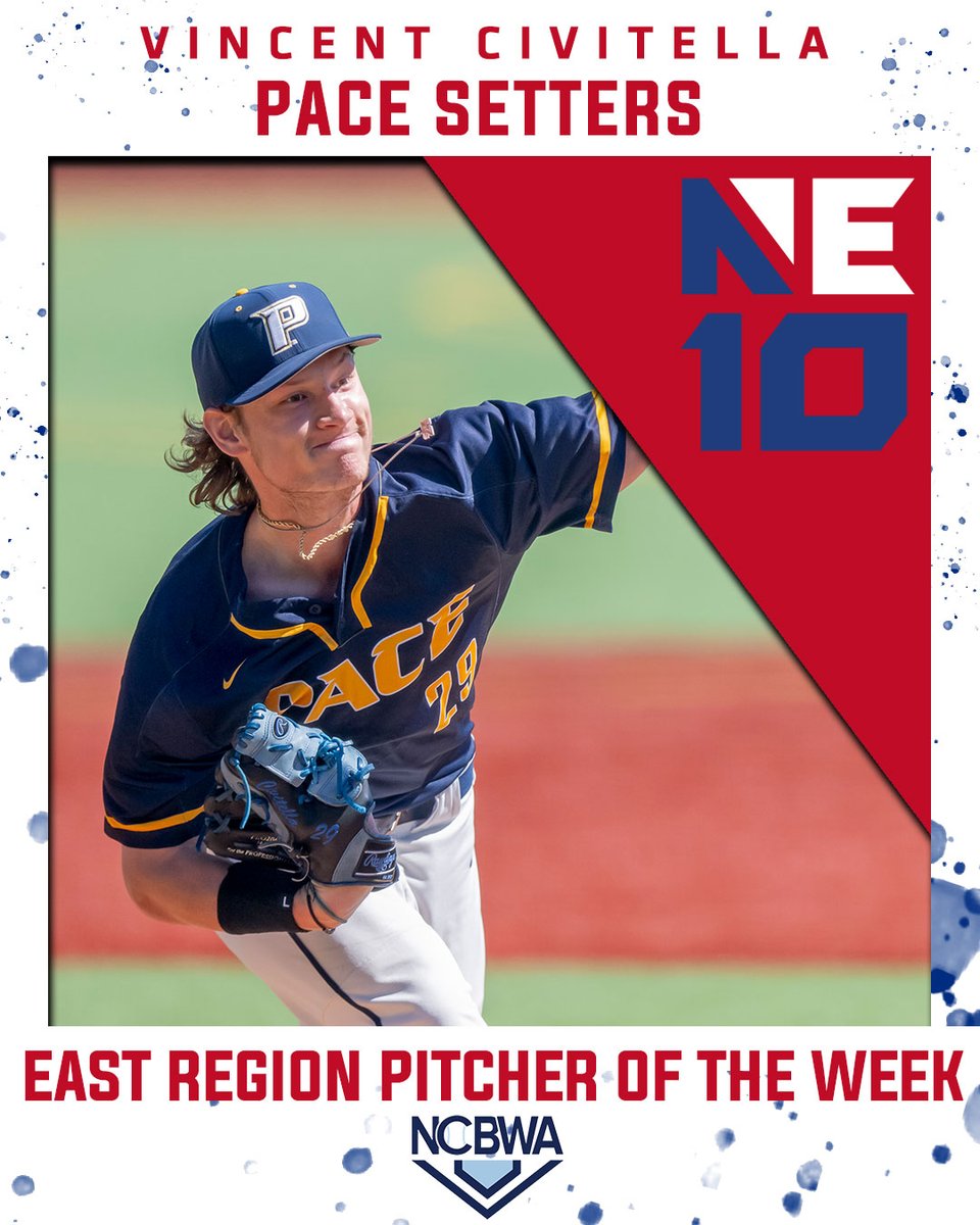 The NE10 (@thenortheast10) on Twitter photo ππππππππ πππππ βΎοΈ
Strong performance last week for <a href="/PaceUAthletics/">Pace Athletics</a> Vincent Civitella in the NE10 Championship, as he earns East Region Pitcher of the Week.
#NE10EMBRACE | #NCAAD2 | #D2BSB ππππππππ πππππ βΎοΈ
Strong performance last week for <a href="/PaceUAthletics/">Pace Athletics</a> Vincent Civitella in the NE10 Championship, as he earns East Region Pitcher of the Week.
#NE10EMBRACE | #NCAAD2 | #D2BSB