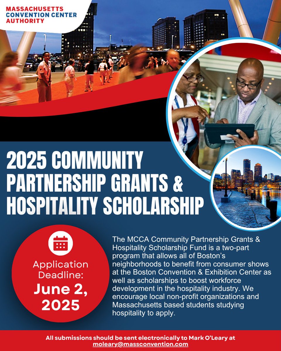 Reminder: The deadline to submit applications for the MCCA's Community Partnership Grants &amp; Hospitality Scholarships Program is June 2! 

Visit the link below for more information: ow.ly/HvzG50VoXVz
