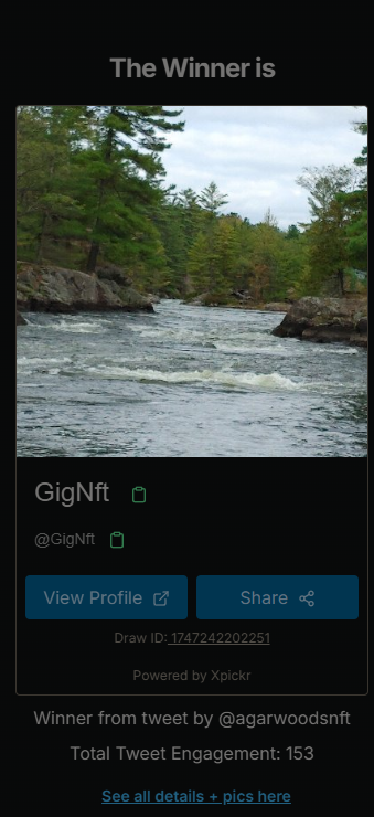Twitter Collab Giveaway Winner! 🎉

Congrats to <a href="/GigNft/">GigNft</a>
TRX:
waxblock.io/transaction/81…