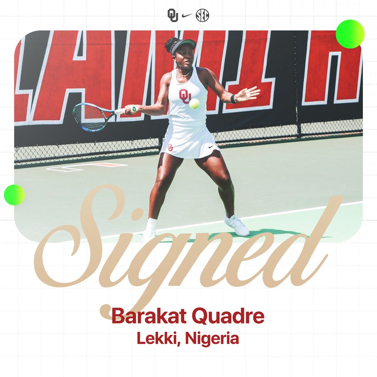 Oklahoma Tennis (@ou_wtennis) on Twitter photo ππ’π π§ππ βοΈ
Sooner Nation, help us welcome transfer Barakat Quadre to our OU family! π΄βͺοΈ
π Β» ouath.at/3YJEqEc | <a href="/Official_OBQ/">Oyinlomo Barakat Quadre~#OBQ</a> ππ’π π§ππ βοΈ
Sooner Nation, help us welcome transfer Barakat Quadre to our OU family! π΄βͺοΈ
π Β» ouath.at/3YJEqEc | <a href="/Official_OBQ/">Oyinlomo Barakat Quadre~#OBQ</a>