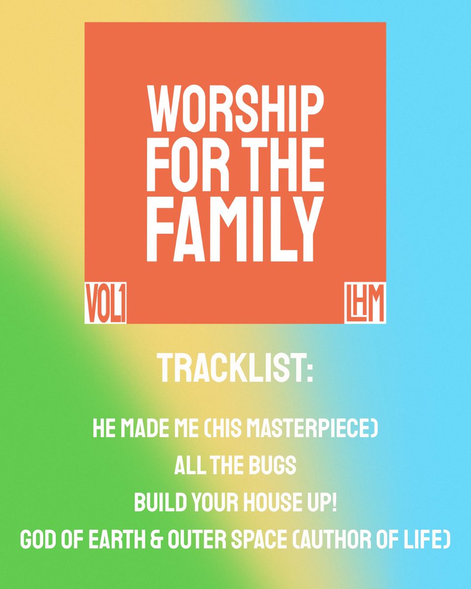 IT’S OUT 🎉
 Worship for the Family, Vol. 1 is finally here!

These songs were made for kids to love and families to sing together. Our prayer is that they help point hearts to Jesus not just on Sundays, but every day.

lnkfi.re/BVmaaFdZ