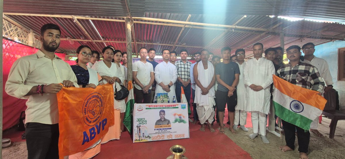 ABVPVoice's tweet photo. Tribute to a Brave Son of Manipur

Constable (GD) Deepak Chingakham of the Border Security Force, posted along the Line of Control in the RS Pura sector, Jammu, made the ultimate sacrifice while defending our nation. His selfless bravery will never be forgotten.

ABVP Karyakarta visited his house and expressed their deepest condolences to the bereaved family and prayed to God to give them strength and solace in this difficult time.