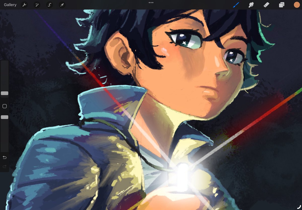Mnaflzero's tweet image. Light✨
trying other brush on procreate