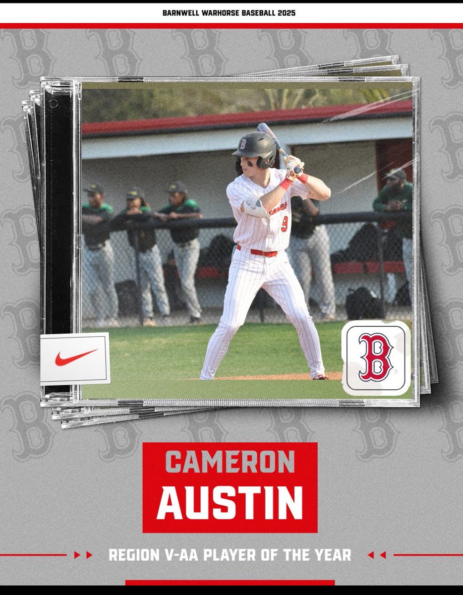 Barnwell Baseball (@bwellbaseball) on Twitter photo 🚨Region V-AA POY! 🚨
➡️Congratulations <a href="/Cameron10Austin/">Cameron Austin</a>
➡️ Back to Back POY!
➡️ ALL-Time HR Leader
➡️ N/S All Star ⭐️
#HorsesBSB ⚾️🐴 🚨Region V-AA POY! 🚨
➡️Congratulations <a href="/Cameron10Austin/">Cameron Austin</a>
➡️ Back to Back POY!
➡️ ALL-Time HR Leader
➡️ N/S All Star ⭐️
#HorsesBSB ⚾️🐴