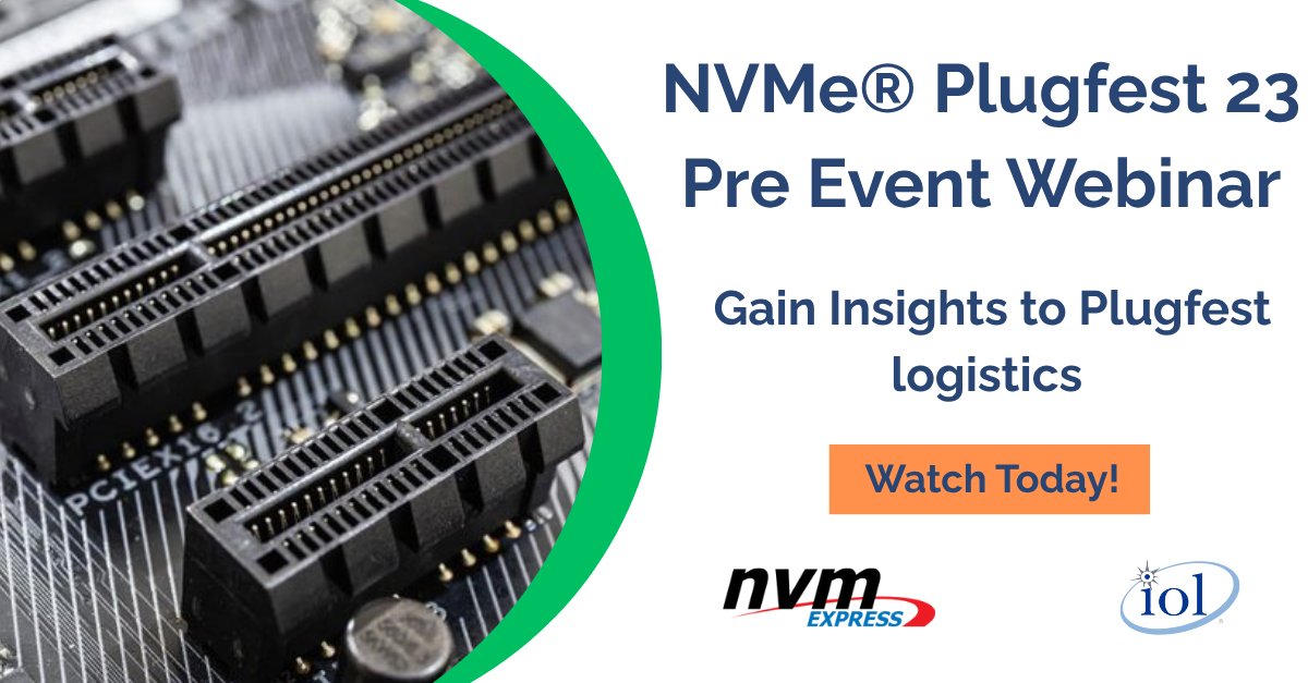 Check out our latest webinar regarding NVMe® Plugfest #23! This webinar covers everything you need to know heading into NVMe® Plugfest #23 from event logistics, registration tips, testing flow, key  updates to  NVMe Test Suites, and more! Watch Today ➡️ lnkd.in/eSqE8WUQ