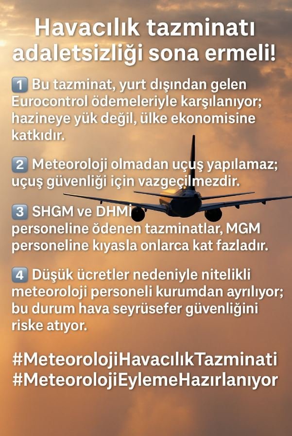 #MeteorolojiHavacılıkTazminatı 
#MeteorolojiEylemeHazirlanıyor