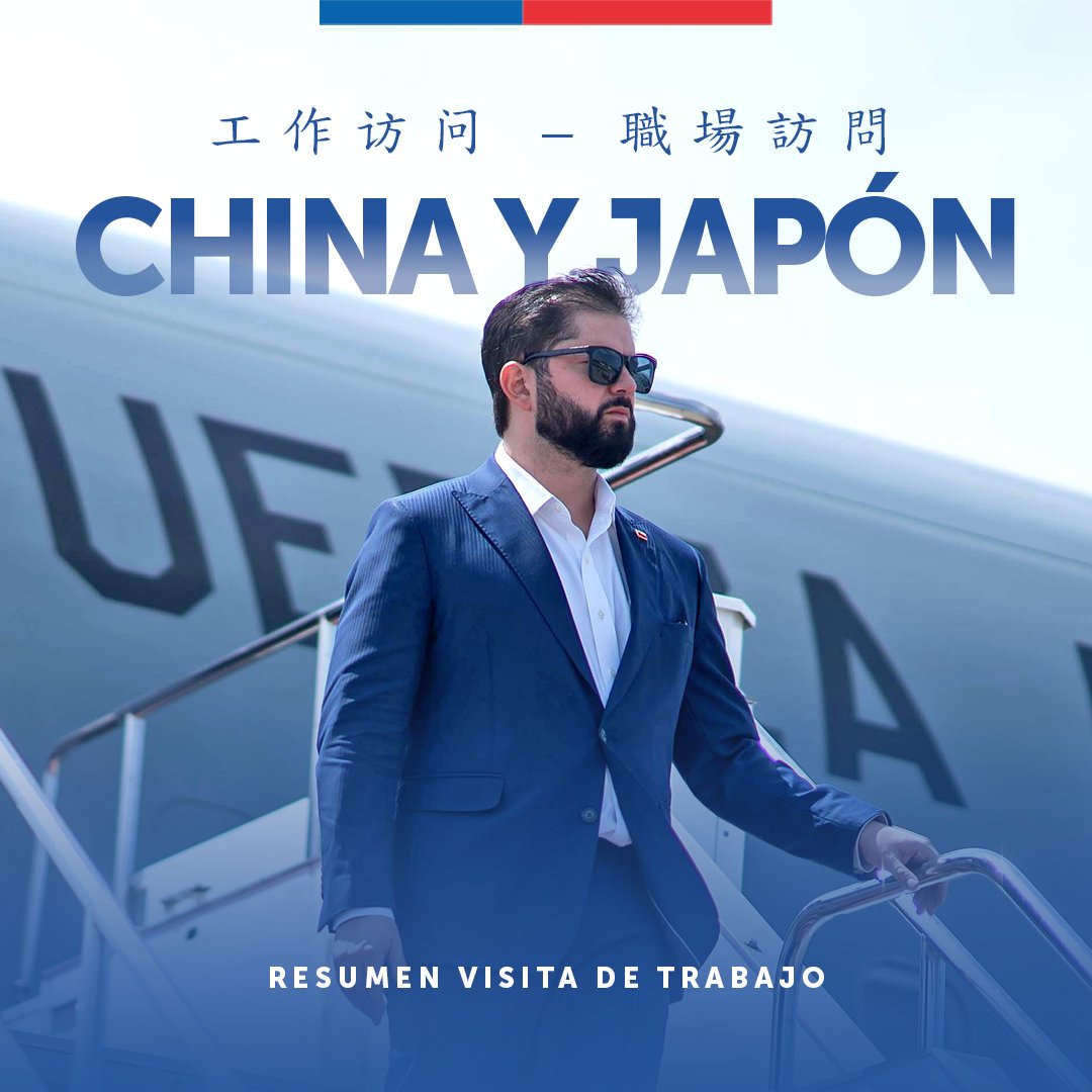 Presidencia_cl's tweet image. El Presidente de la República, Gabriel Boric Font, concluyó su visita de trabajo a Japón y la República Popular de China, la que permitió fortalecer la cooperación multilateral y las relaciones socio-comerciales entre Chile y estos países de Asia.