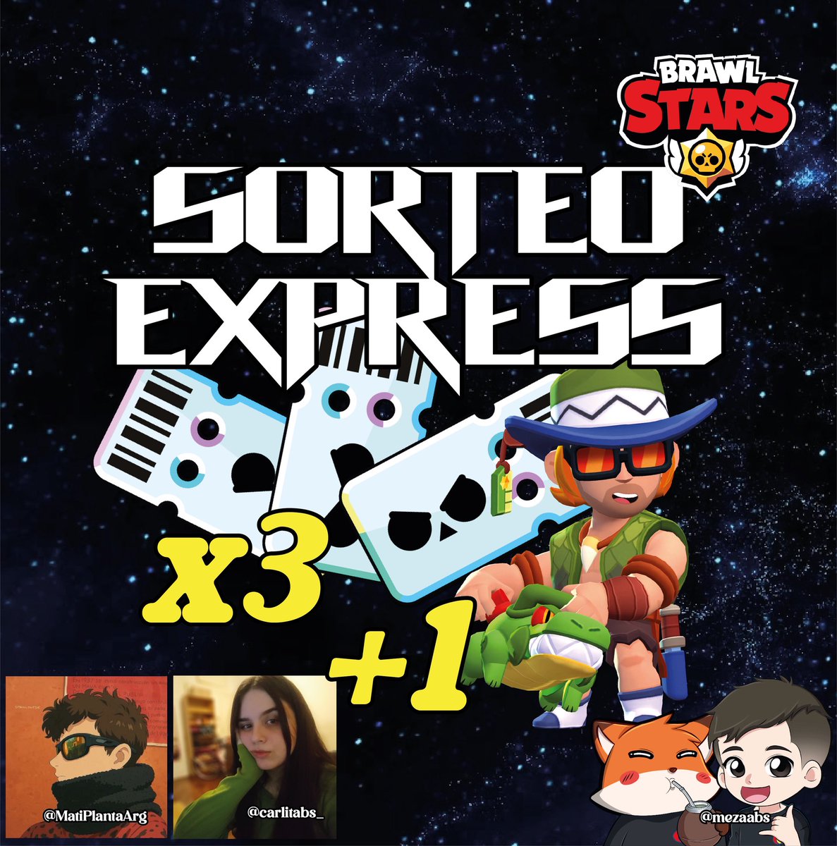 𝙎𝙊𝙍𝙏𝙀𝙊 𝘽𝙧𝙖𝙬𝙡 𝙋𝙖𝙨𝙨 𝙋𝙡𝙪𝙨 𝙭3 + 𝙎𝙠𝙞𝙣 𝘽𝙪𝙨𝙩𝙚𝙧 𝘾𝙤𝙘𝙤𝙙𝙧𝙞𝙡𝙤 🐊 

𝙍𝙀𝙌𝙐𝙄𝙎𝙄𝙏𝙊𝙎:
- Seguirnos: @Carlitabs_  ✘ 
@Mezaabs ✘ <a href="/MatiPlantaArg/">𝕸𝖆𝖙𝖎𝖆𝖘</a>
- RT + MG 🔁❤️
- Mencionar a 2 amigos 👥

𝙁𝙄𝙉𝘼𝙇𝙄𝙕𝘼: En la próxima temporada ✨
#BrawlStars