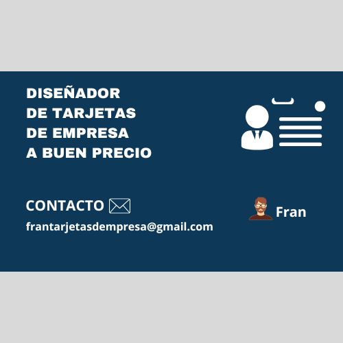 Buenas tardes, diseño tarjetas de empresa, si alguien estuviera interesado que me hablen por MD. Compartiría al interesado la plantilla el diseño de la tarjeta. Adjunto un ejemplo en este post.

Un saludo