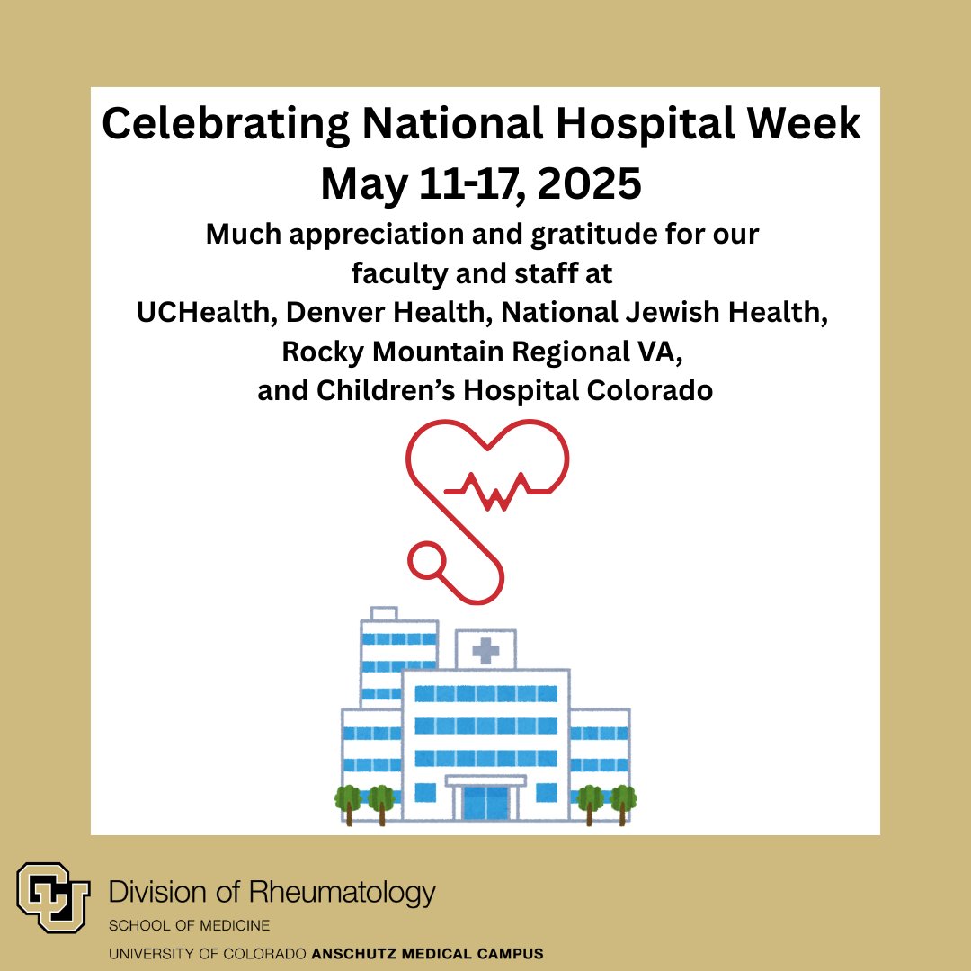 Celebrating #NationalHospitalWeek
We are so grateful for our faculty and staff at
<a href="/uchealth/">uchealth</a> <a href="/DenverHealthMed/">Denver Health</a> National Jewish Health, Rocky Mountain Regional VA, and Children's Hospital Colorado. Thank you for all you do!