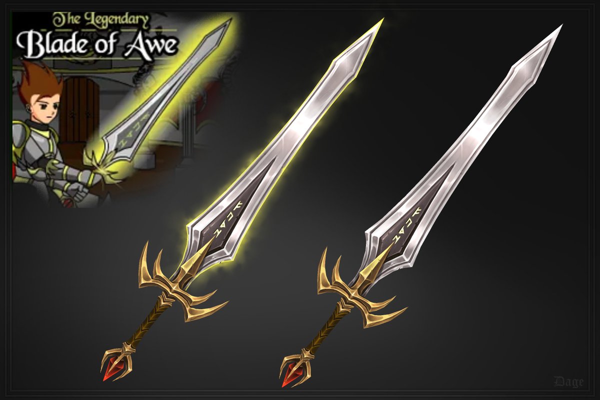 DageTheEvil's tweet image. I had the honor of recreating the most iconic weapon from Adventure Quest classic and my childhood. Still not 100% final but good enough to show it.
I still remember the chills I would get when it would activate power word die. Nothing like nuking a really hard boss in one hit…