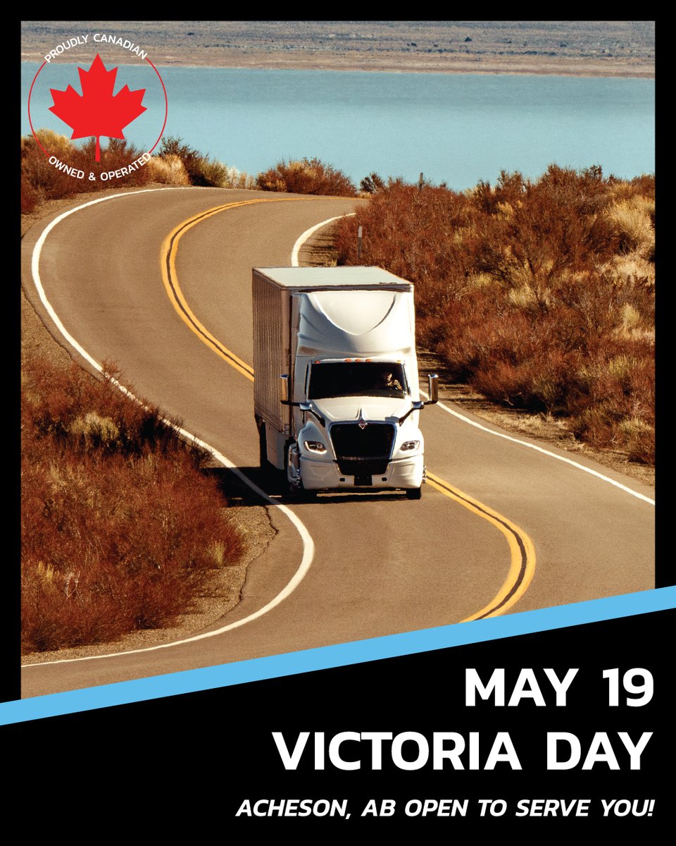 DiamondIntTrux's tweet image. Please note that while most of our locations will be CLOSED for Victoria Day, our Acheson, AB location will be OPEN to serve you! Visit our website for all location hours.

Have a safe and happy long weekend! 😎🏖️