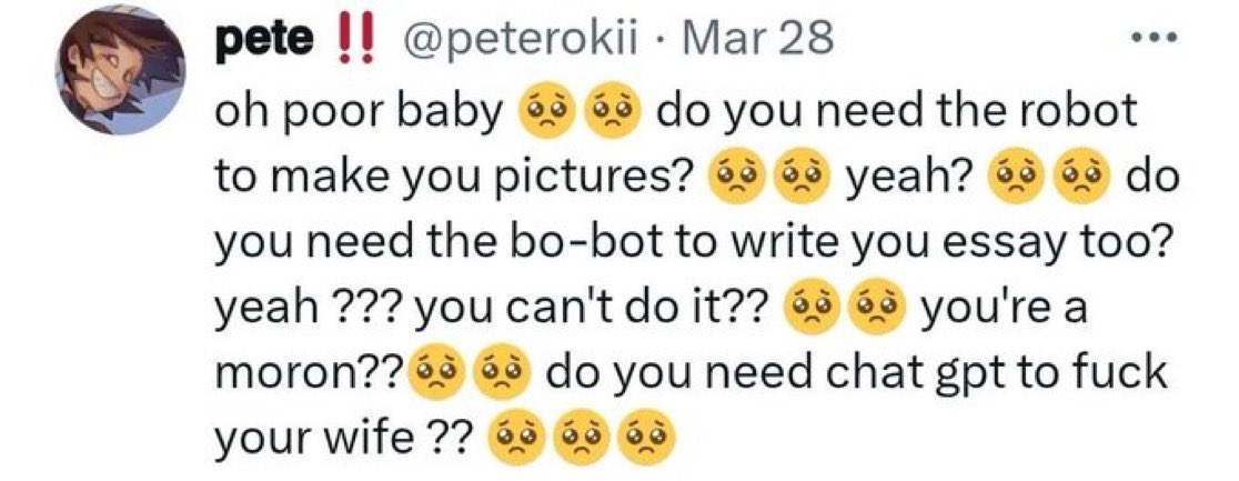 danpdf's tweet image. working on my final outcomes for college rn and someone in my class is using AI to create their prints for them