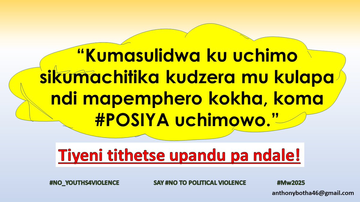 Let's join hands to end political violence today.
#Mw2025