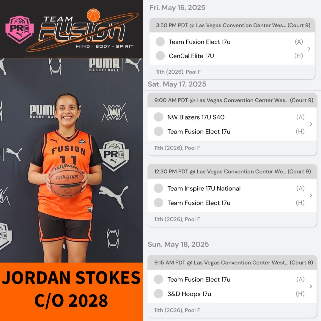 Jordan “The Girl” Stokes (@jordan_stokes11) on Twitter photo Live period #2 this weekend me and my <a href="/Fusionbball/">Team Fusion</a> 17U teammates will be at <a href="/SelectEventsBB/">Select Events Basketball</a> Live in Las Vegas Live period #2 this weekend me and my <a href="/Fusionbball/">Team Fusion</a> 17U teammates will be at <a href="/SelectEventsBB/">Select Events Basketball</a> Live in Las Vegas