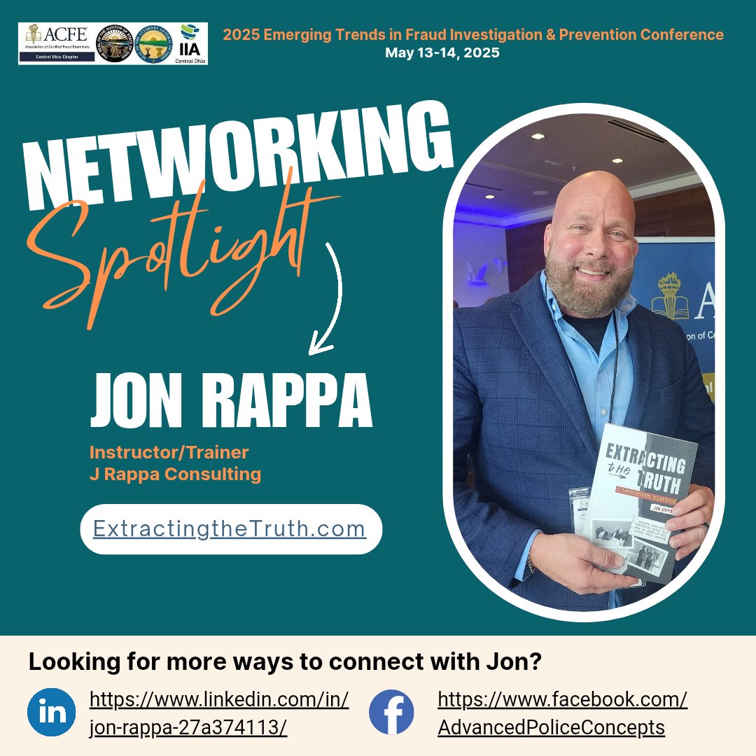 OVERHEARD: “That session was so good, I could’ve listened to him all day!” We couldn’t agree more! Miss the book signing? Grab Extracting the Truth on Amazon!

#InterviewSkills #FraudPrevention #ACFE #CFE #CentralOhioCFE #EmergingTrendsConference #ExtractingTheTruth