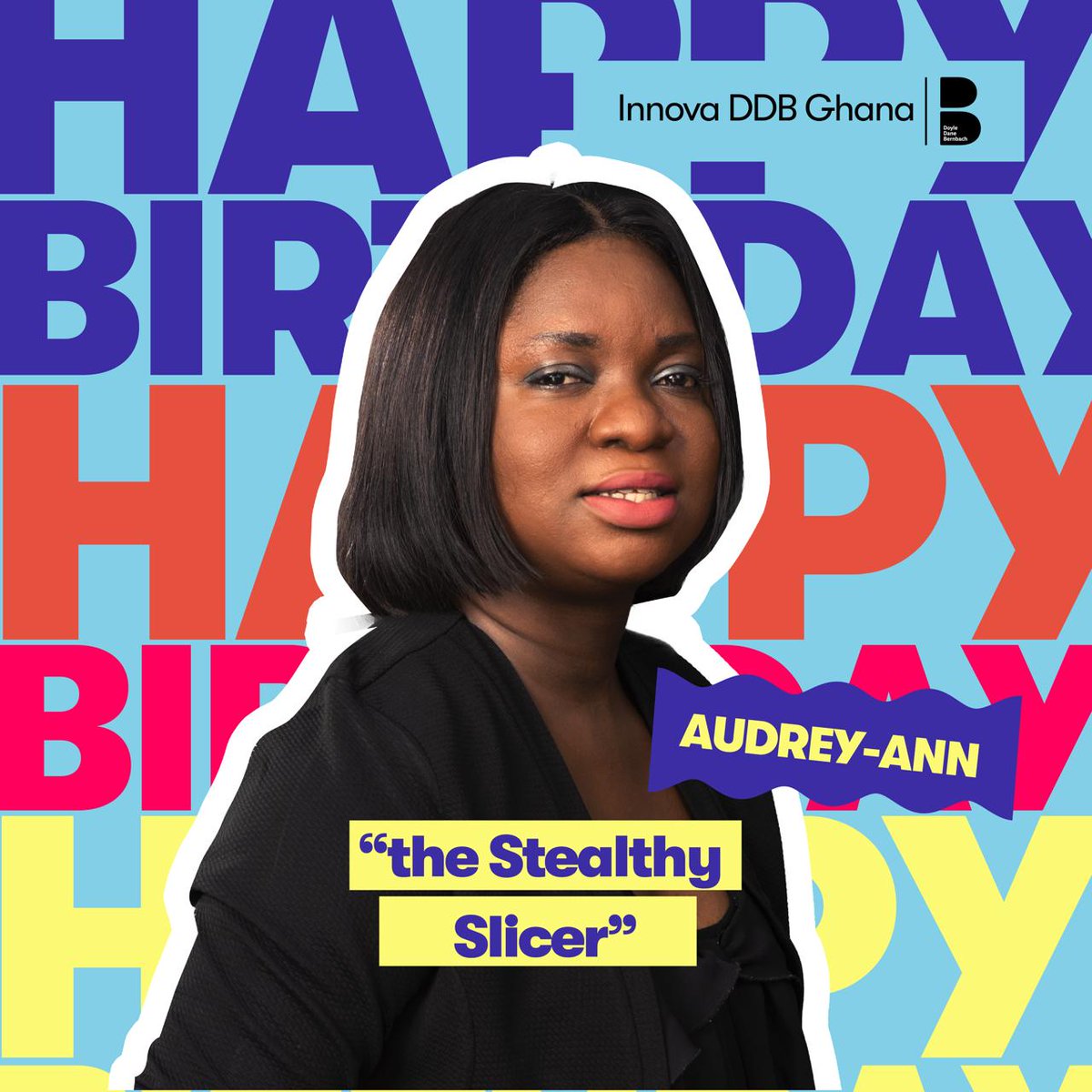 It’s a special day for our very own Audrey Ann🥳🎂.
Calm and always cutting through the noise your impact doesn’t go unnoticed.
Wishing you a fantastic year ahead filled with happiness and growth.

Happy Birthday from the Innova DDB Ghana family!

#Innovaddbghana #celebrations