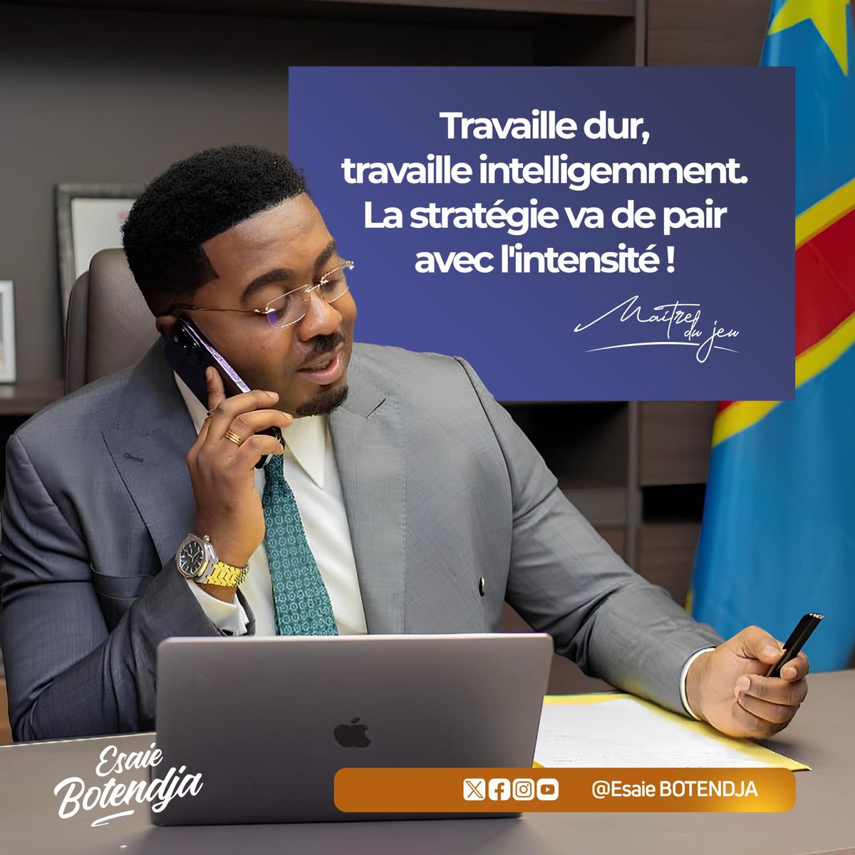 Travailler intelligemment, c’est bien mais sans intensité, ta stratégie reste une belle idée sur papier.

La stratégie, c’est le GPS. L’intensité, c’est le carburant.
Une vision claire ne sert à rien sans l’effort massif pour la concrétiser.

#LeMaîtreDuJeu #EsaieBotendja