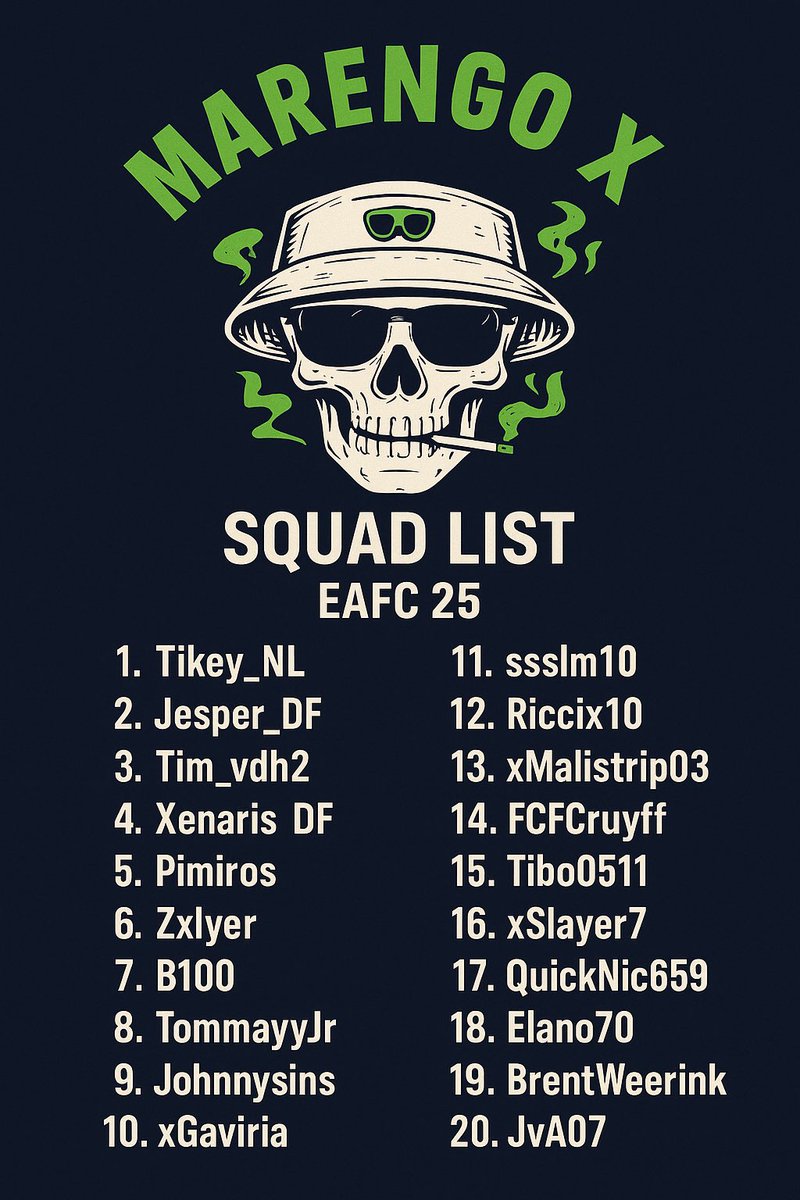 MarengoXI's tweet photo. SQUADLIST @OfficialPFL_ https://t.co/UQY4JEuQ1S