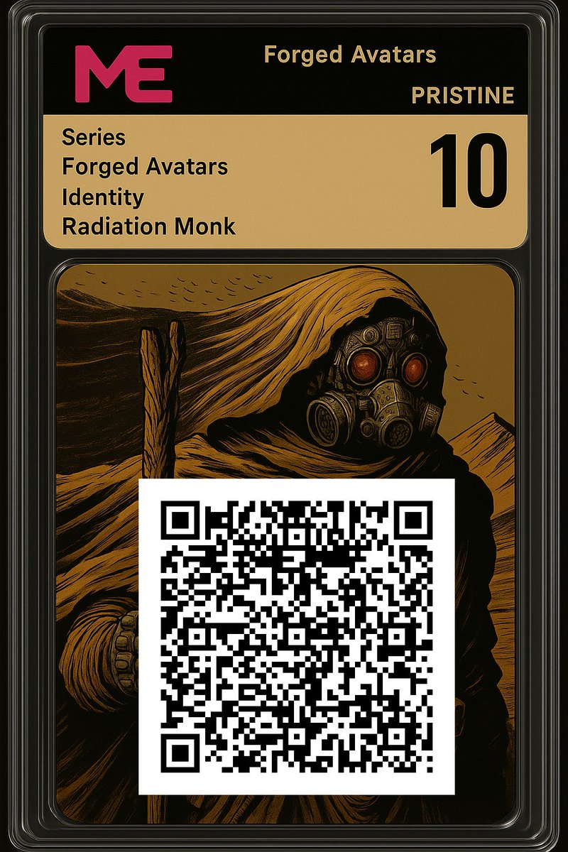 synecoin's tweet photo. 𧬠Radiation Monk β Forged Avatar #2
Cloaked in irradiated vestments, he walks the ash β silent, sacred, and one of one.
π₯ Pristine 10
π Now live: https://t.co/JB9cmGnVwn
#SYNE #ForgedAvatars #SolanaNFTs #MemeCoinKings #MagnusForge #CryptoArt https://t.co/cgzDV94VI2