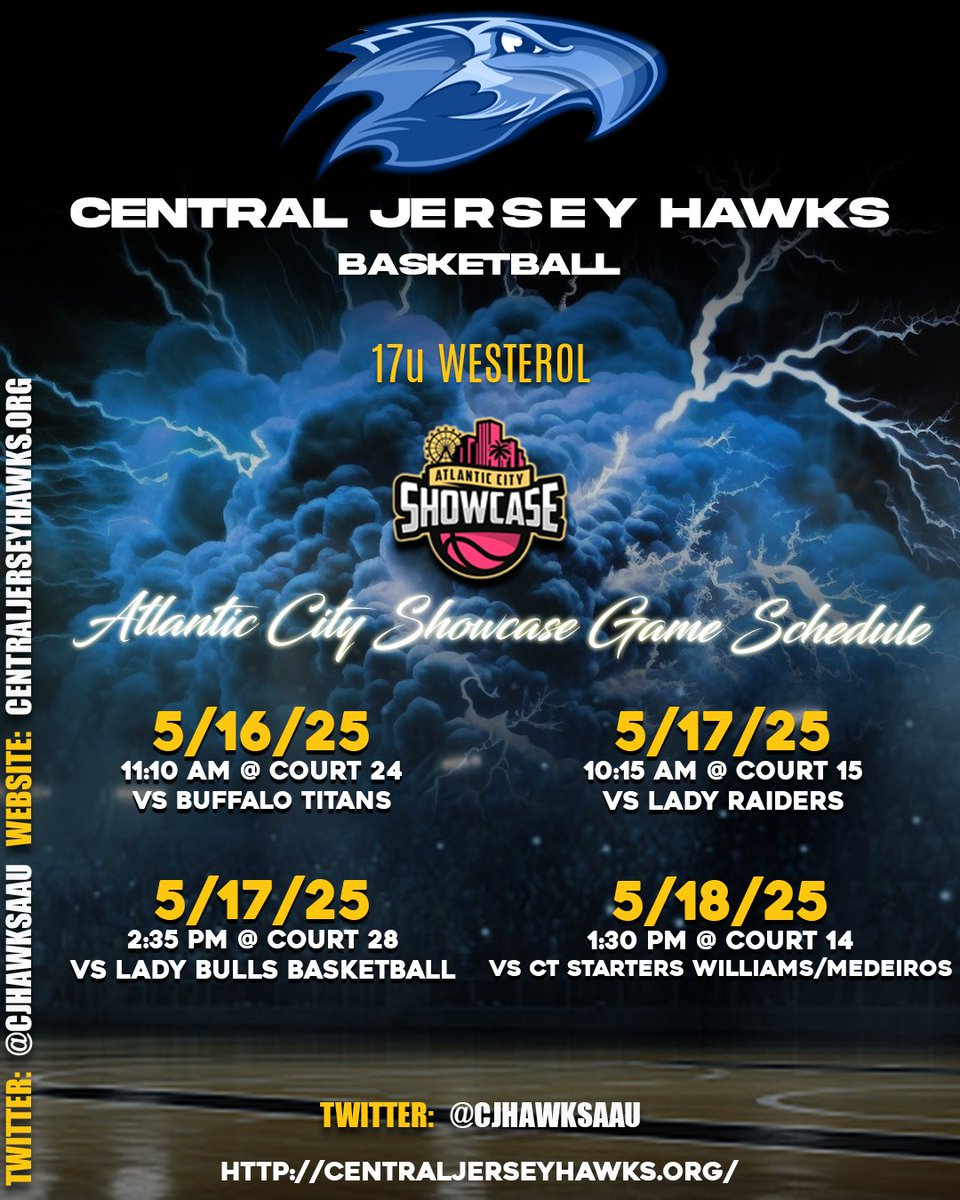 RWheeler2008's tweet photo. Excited to play with my CJ Hawks Westrol Team
@CJHawksaau this weekend in Atlantic City! Here is our updated schedule and courts.... https://t.co/zqFLbVHsFk