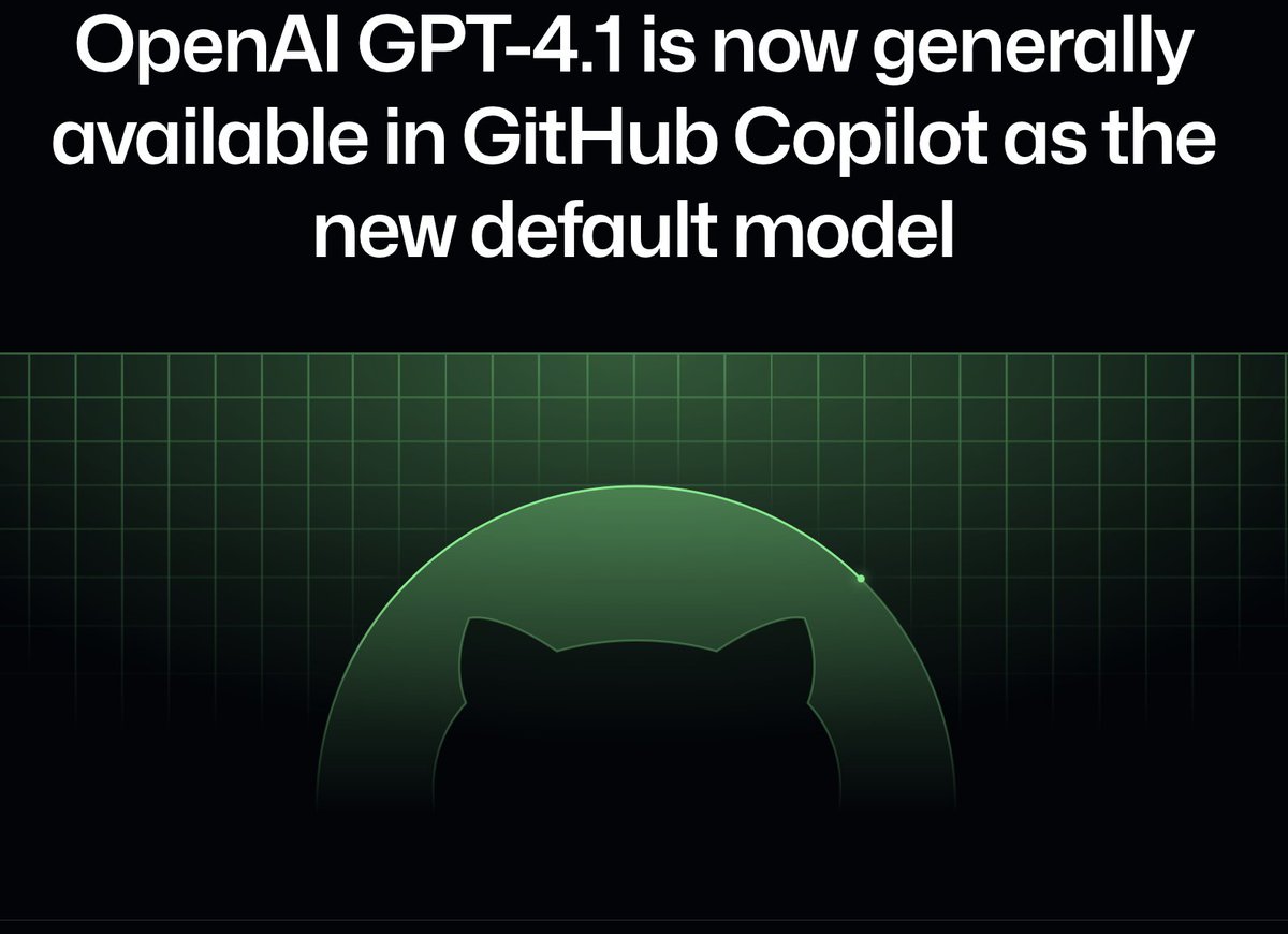 GPT-4.1 is now the default model

What’s new:
🧠 Better coding &amp; reasoning
🎯 Sharper instruction-following
🔐 IP indemnification (yes, legal-safe code)
🖼️ Vision support (still in preview)

Full changelog → github.blog/changelog/2025…