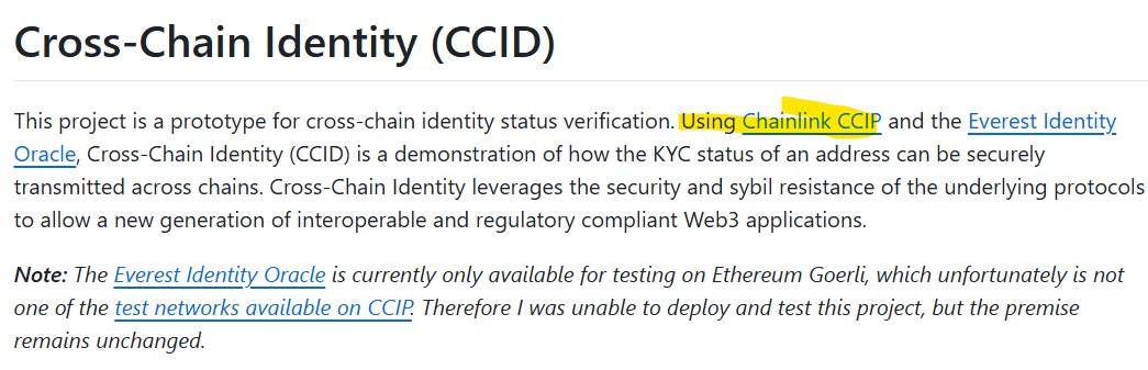 CCID = <a href="/chainlink/">Chainlink</a> 🤝 <a href="/EverestDotOrg/">Everest 🗻</a>