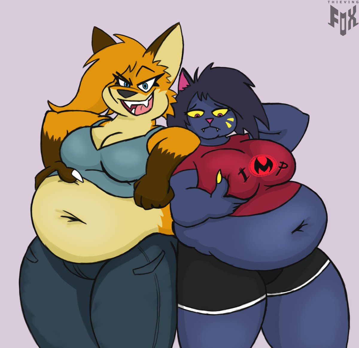 Me and <a href="/KaiKitsune4/">🔞Zini Den</a> are the FAT girls
#fatfurry #fatart #furryart
