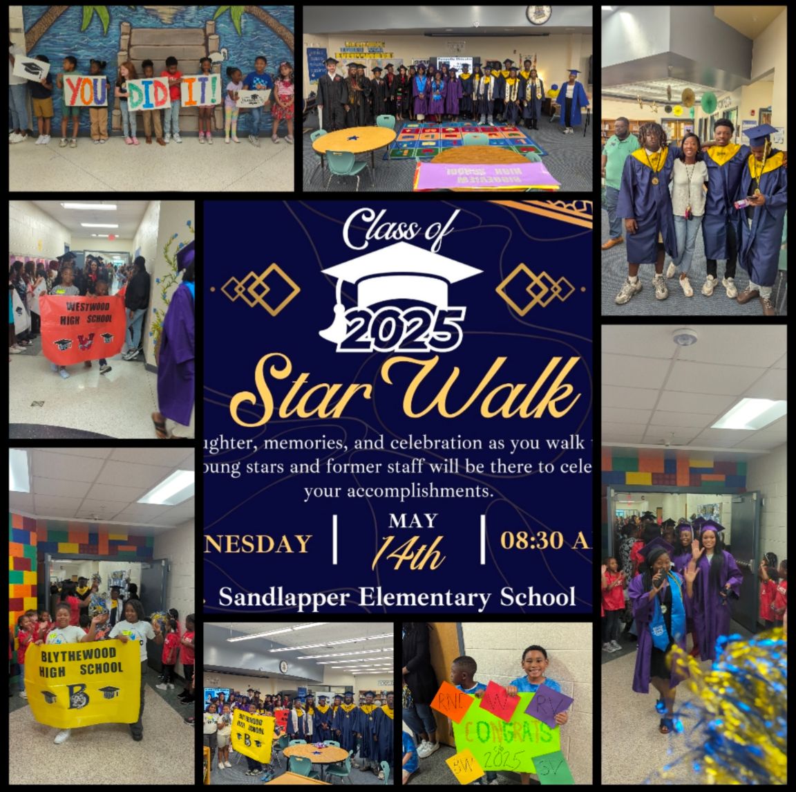 Huge congrats to our Sandlapper alumni, now graduating seniors! Seeing them parade through the halls they once knew, cheered on by former teachers, family, and our current star family was amazing! Once a star, always a star! ⭐ #StarWalk #Classof2025
