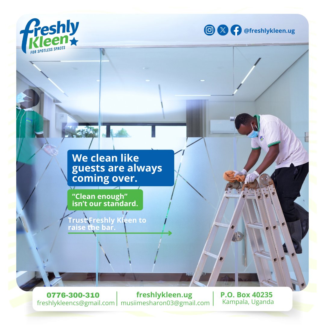 We clean like you’re always expecting guests — because details matter.
‘Clean enough’ isn’t enough for us.
Let Freshly Kleen raise the bar in your space.

#FreshlyKleen #ProfessionalCleaning #BeyondClean #SpotlessSpaces #mujemedia