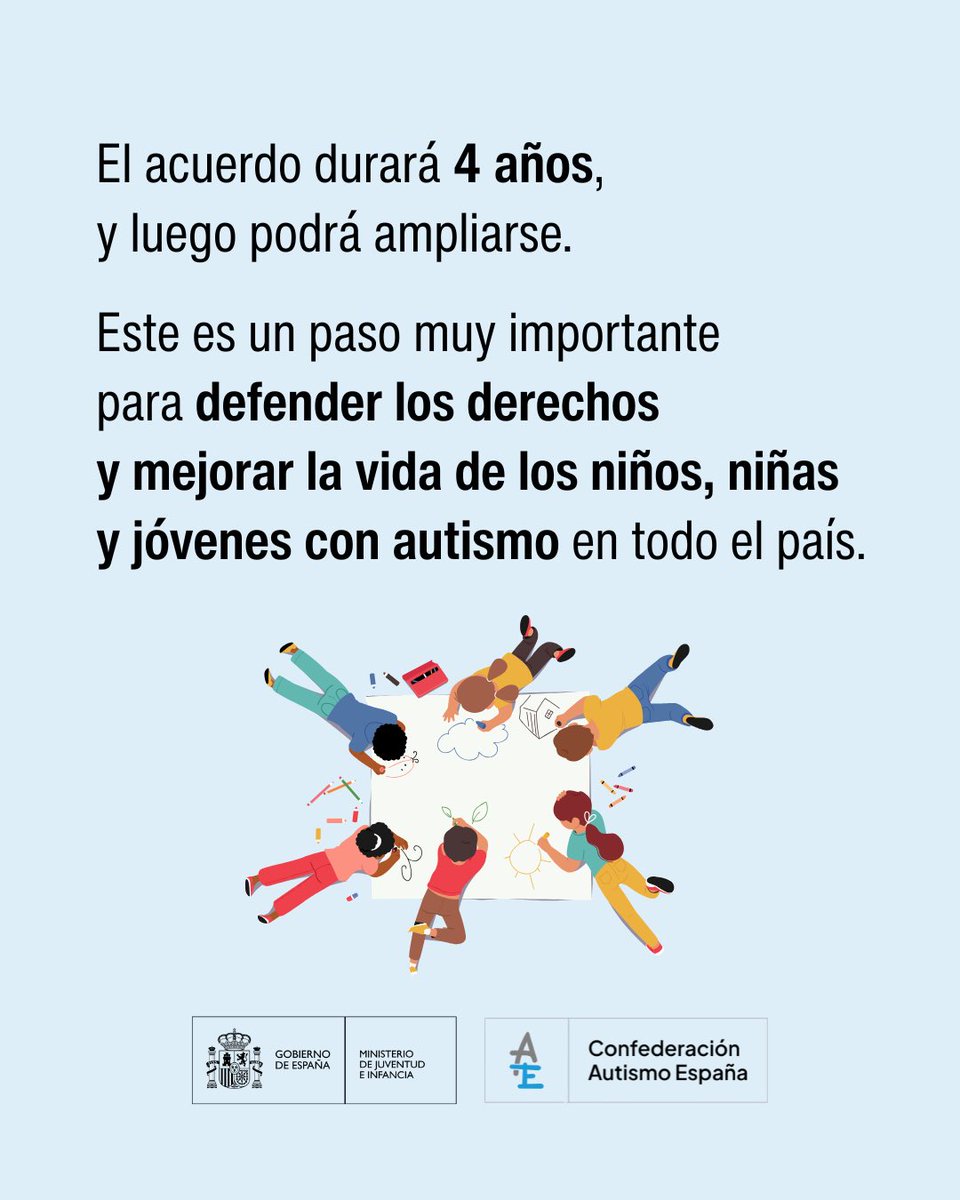 Ministerio de Juventud e Infancia (@juventudinfgob) on Twitter photo El Ministerio de Juventud e Infancia y <a href="/Autismo_Espana/">Autismo España</a> firmamos un acuerdo para mejorar la vida de niños, niñas y jóvenes con autismo:
🔍 Detección precoz
💻 Derechos digitales
💙 Bienestar emocional
Seguimos avanzando hacia una sociedad plenamente inclusiva. El Ministerio de Juventud e Infancia y <a href="/Autismo_Espana/">Autismo España</a> firmamos un acuerdo para mejorar la vida de niños, niñas y jóvenes con autismo:
🔍 Detección precoz
💻 Derechos digitales
💙 Bienestar emocional
Seguimos avanzando hacia una sociedad plenamente inclusiva.
