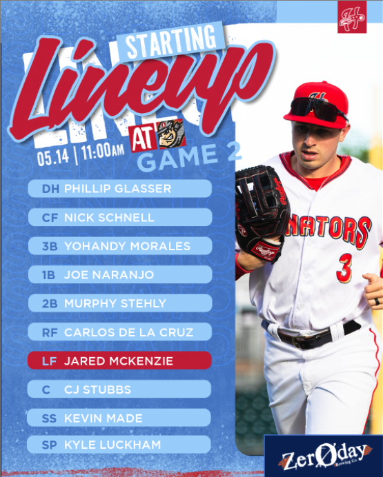 HbgSenators's tweet photo. Our starting lineup for game 2 today in Altoona, presented by Zeroday Brewing! ⭐

📻 Listen Live ▶️ https://t.co/mF0Vj7mSW6 https://t.co/xURov6t8q0