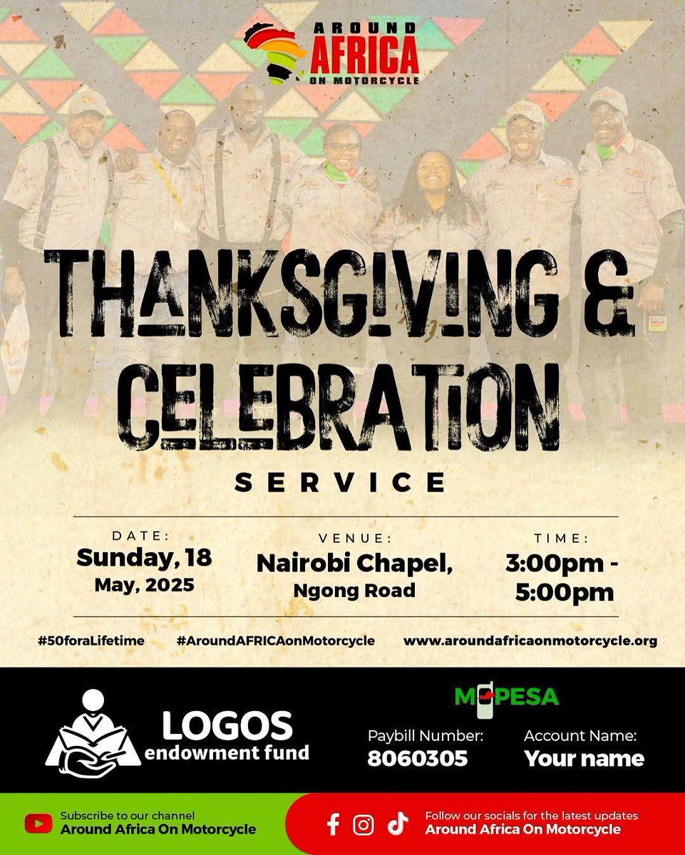 NickKorir's tweet photo. This SUNDAY !

#AroundAFRICAonMotorcycle https://t.co/wiVKEoBpeM