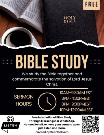 Everlastingfai's tweet photo. @QellyAnon Looking for a space to grow in faith and connect with others on the journey?
Our Bible study group is a place for honest conversations, daily encouragement, and Christ-centered truth.
If your heart’s been searching—this might be your sign.
Reach out to me on Instagram or Facebook https://t.co/6qa1qWgKHU