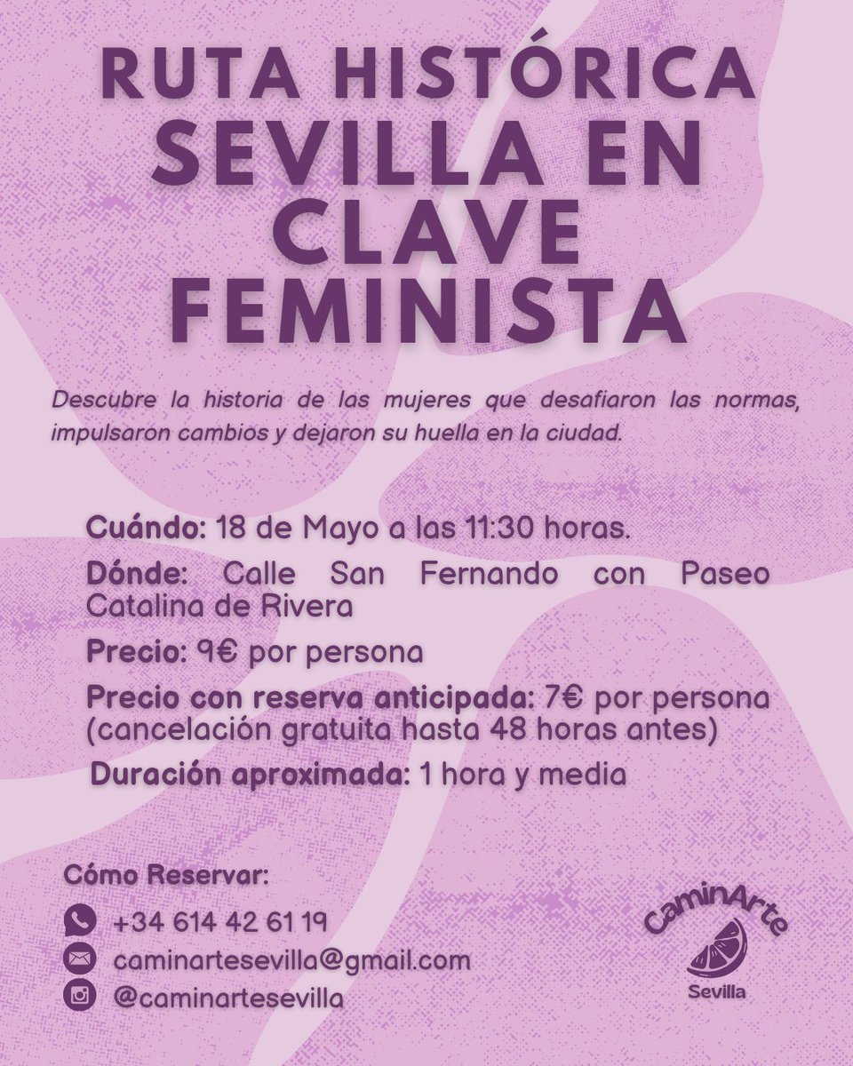 Lo vuelvo a poner por aquí, por favor dadle difusión.
Es un recorrido guiado por espacios urbanos que visibiliza el papel de las mujeres en la historia, la cultura y la vida social de la ciudad.