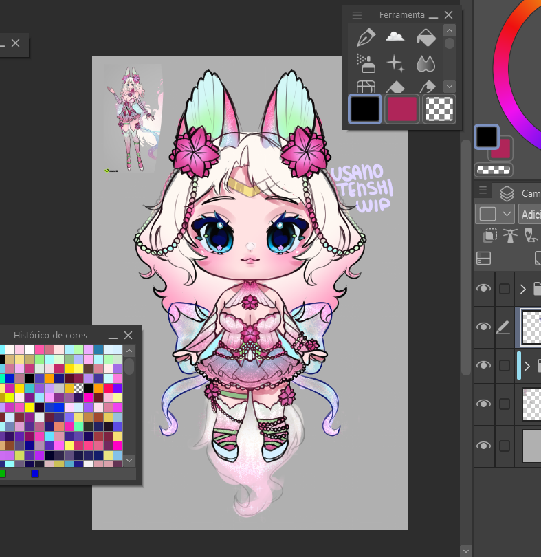 #WIP  of the newest member of the family~!! 🌸🐰💫
I’m already so in love with her vibe😭

#Vtuber #VGenComm  #Live2D