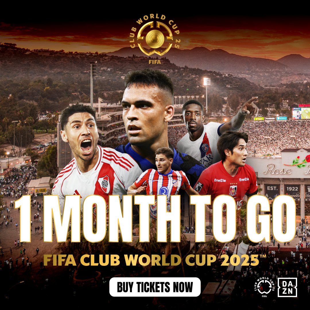 Just one month left ⚽️ The world’s best are coming and Pasadena is on the map! Secure your tickets NOW: goto.fifa.com/nxRf/clszdckp

#FIFACWC #TakeItToTheWorld