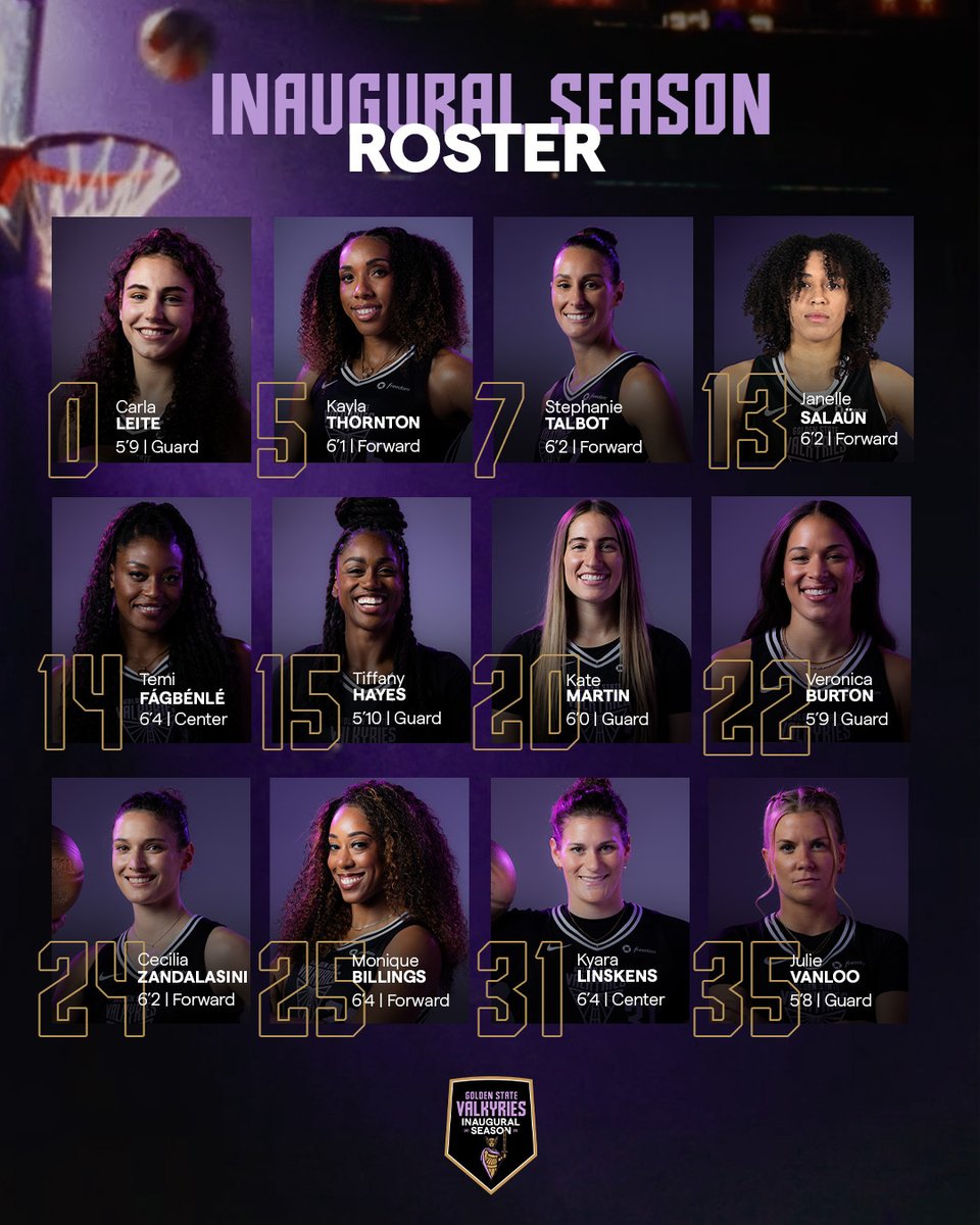 Introducing the 2025 Golden State Valkyries — a roster built to rise, built to battle, and built for the Bay.

History starts now ✨🪽