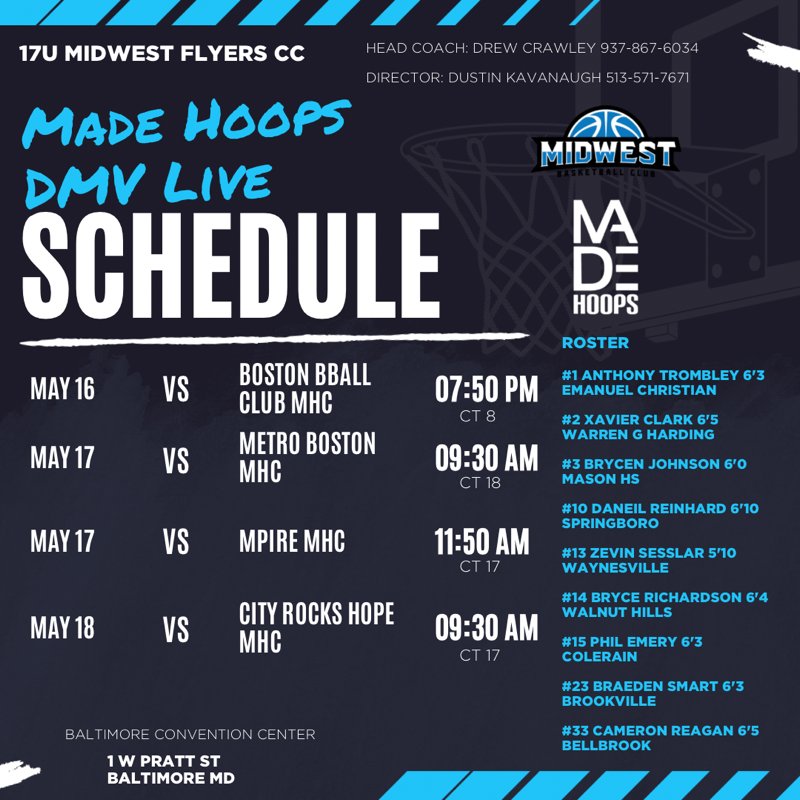 Midwest headed to Baltimore this weekend! <a href="/BrycenJohnson23/">Brycen Johnson</a>