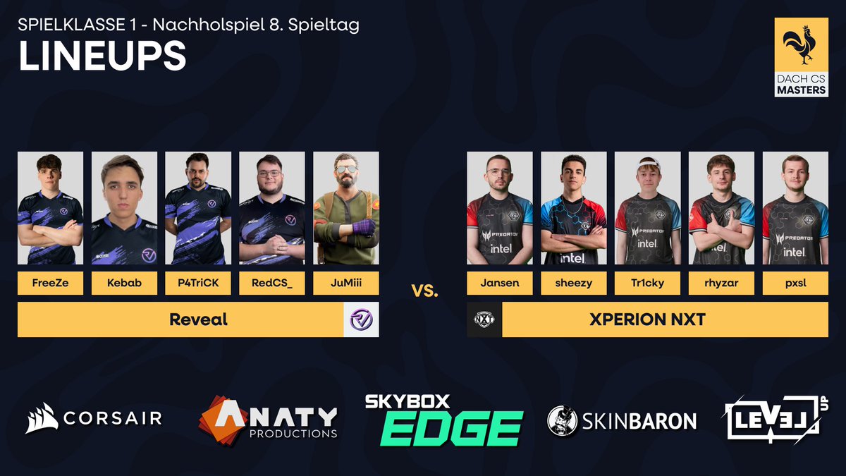 DACH CS Masters (@dachcs) on Twitter photo Es ist Mittwoch meine Kerle, also auch Spieltag der Spielklasse 1! 😍
Heute verschlägt es <a href="/RVMultigaming/">Reveal Multigaming</a> und <a href="/XPERION_NXT/">XPERION NXT</a> auf den Server, das kann nur ein absoluter Brecher werden! 👀
🕗 20:00 Uhr
📺 twitch.tv/dachcs
🎙️ <a href="/slamiZGouD/">Dominic Sommersperger</a> <a href="/derDeSraY/">DeSraY</a>
#DACHCSMasters 🐔 Es ist Mittwoch meine Kerle, also auch Spieltag der Spielklasse 1! 😍
Heute verschlägt es <a href="/RVMultigaming/">Reveal Multigaming</a> und <a href="/XPERION_NXT/">XPERION NXT</a> auf den Server, das kann nur ein absoluter Brecher werden! 👀
🕗 20:00 Uhr
📺 twitch.tv/dachcs
🎙️ <a href="/slamiZGouD/">Dominic Sommersperger</a> <a href="/derDeSraY/">DeSraY</a>
#DACHCSMasters 🐔